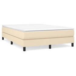 Sommier à lattes de lit avec matelas Crème 140x200 cm Tissu 