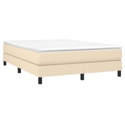 Sommier à lattes de lit avec matelas Crème 140x200 cm Tissu 