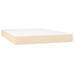 Sommier à lattes de lit avec matelas Crème 140x200 cm Tissu 