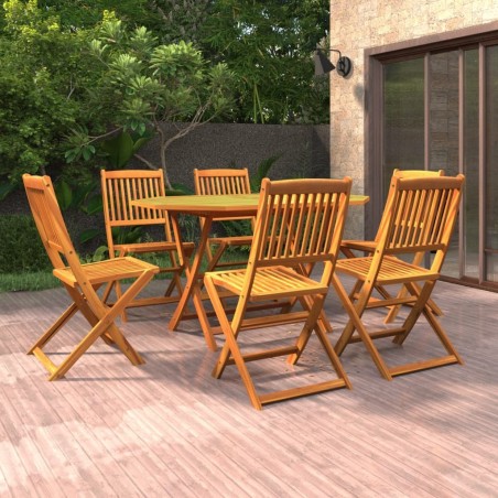 Ensemble à manger de jardin 7 pcs Bois d'acacia massif 