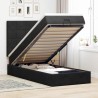 Cadre de lit ottoman avec matelas noir 80x200 cm velours 