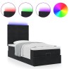 Cadre de lit ottoman avec matelas noir 80x200 cm velours 