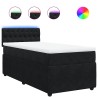 Sommier à lattes de lit avec matelas Noir 100x200 cm Velours 