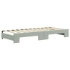 Lit de jour avec gigogne et matelas gris clair 90x200cm velours 