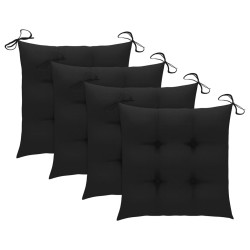 Chaises de jardin lot de 4 avec coussins Bois de teck massif 