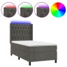 Sommier à lattes de lit matelas LED Gris foncé 80x200cm Velours 