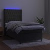 Sommier à lattes de lit matelas LED Gris foncé 80x200cm Velours 
