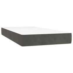 Sommier à lattes de lit matelas LED Gris foncé 80x200cm Velours 