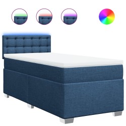 Sommier à lattes de lit avec matelas Bleu 90x190 cm Tissu 