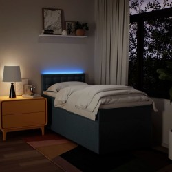 Sommier à lattes de lit avec matelas Bleu 90x190 cm Tissu 