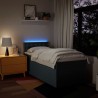Sommier à lattes de lit avec matelas Bleu 90x190 cm Tissu 