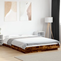 Cadre de lit sans matelas chêne fumé 140x200 cm 