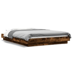 Cadre de lit sans matelas chêne fumé 140x200 cm 