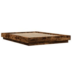 Cadre de lit sans matelas chêne fumé 140x200 cm 