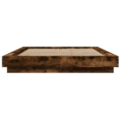 Cadre de lit sans matelas chêne fumé 140x200 cm 