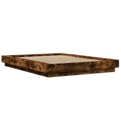 Cadre de lit sans matelas chêne fumé 140x200 cm 