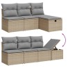 Salon de jardin avec coussins 7pcs mélange beige résine tressée 