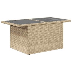 Salon de jardin avec coussins 5 pcs beige résine tressée 