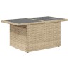 Salon de jardin avec coussins 5 pcs beige résine tressée 