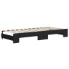 Lit de jour avec lit gigogne et matelas noir 80x200 cm tissu 