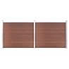 Ensemble de panneau de clôture WPC 353x146 cm Marron   