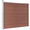 Ensemble de panneau de clôture WPC 353x146 cm Marron   