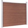 Ensemble de panneau de clôture WPC 353x146 cm Marron   