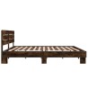 Cadre de lit sans matelas chêne fumé 200x200 cm 