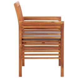 Chaises à manger de jardin et coussins lot de 4 acacia massif 