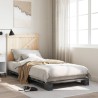 Cadre de lit sans matelas gris 90x200 cm bois de pin massif 