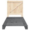 Cadre de lit sans matelas gris 90x200 cm bois de pin massif 