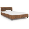 Cadre de lit sans matelas marron similicuir daim 100x200 cm 