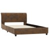 Cadre de lit sans matelas marron similicuir daim 100x200 cm 