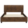 Cadre de lit sans matelas marron similicuir daim 100x200 cm 