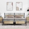Cadre de lit en métal sans matelas chêne sonoma 200x200 cm 