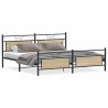 Cadre de lit en métal sans matelas chêne sonoma 200x200 cm 