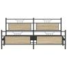 Cadre de lit en métal sans matelas chêne sonoma 200x200 cm 