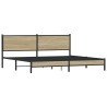 Cadre de lit en métal sans matelas chêne sonoma 193x203 cm 