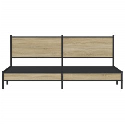 Cadre de lit en métal sans matelas chêne sonoma 193x203 cm 