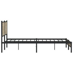 Cadre de lit en métal sans matelas chêne sonoma 193x203 cm 