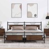 Cadre de lit en métal sans matelas chêne marron 200x200 cm 