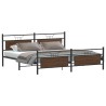 Cadre de lit en métal sans matelas chêne marron 200x200 cm 