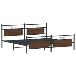 Cadre de lit en métal sans matelas chêne marron 200x200 cm 