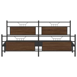 Cadre de lit en métal sans matelas chêne marron 200x200 cm 