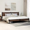 Cadre de lit en métal sans matelas chêne marron 193x203 cm 