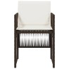 Chaises de jardin avec coussins lot de 4 marron résine tressée 