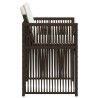 Chaises de jardin avec coussins lot de 4 marron résine tressée 