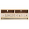 Meuble TV 110x30x40 cm bois massif de manguier et fer 