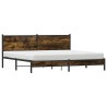Cadre de lit en métal sans matelas chêne fumé 193x203 cm 