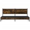 Cadre de lit en métal sans matelas chêne fumé 193x203 cm 